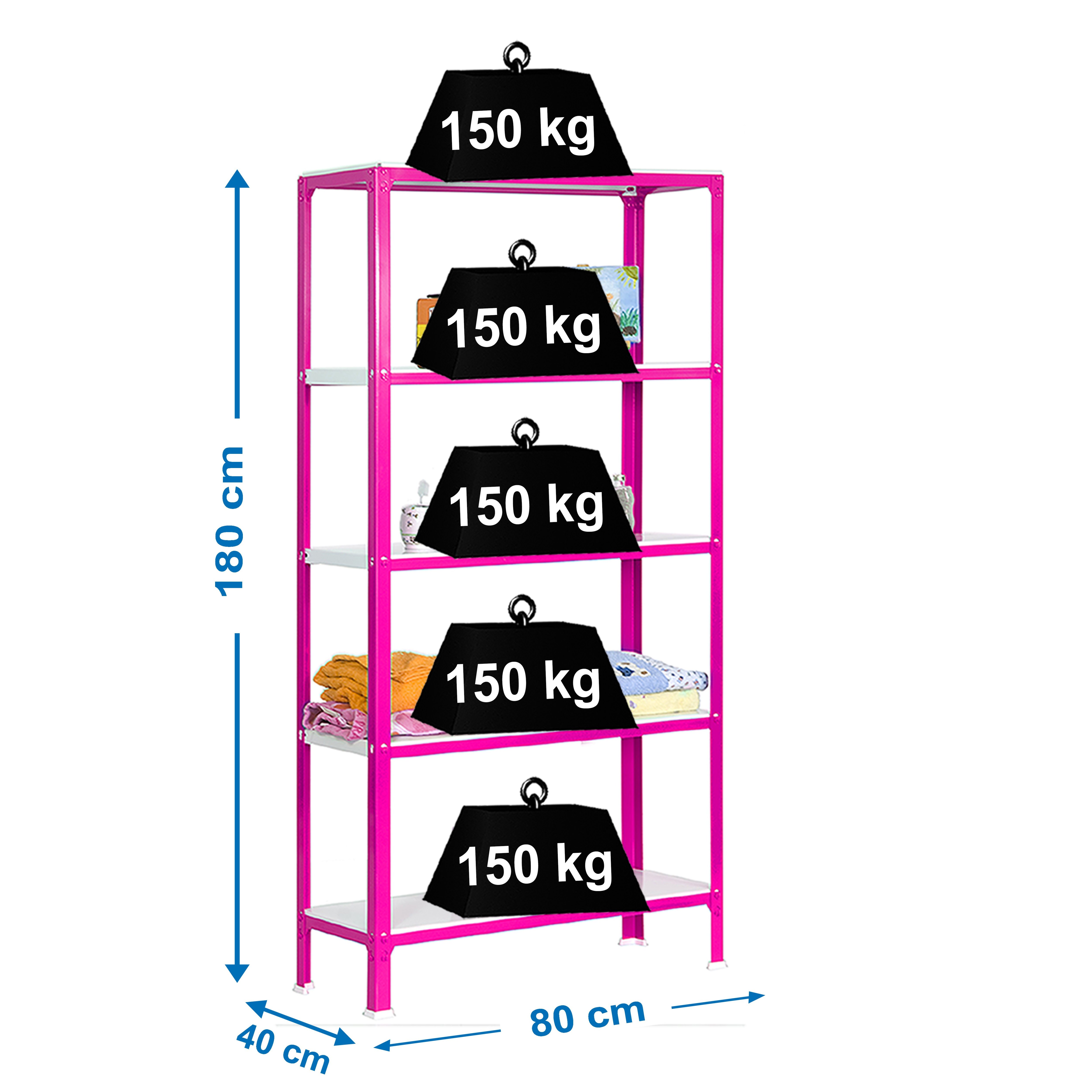 Estantería SIMONRACK Simonhome click mini 5/400 rosa/blanco