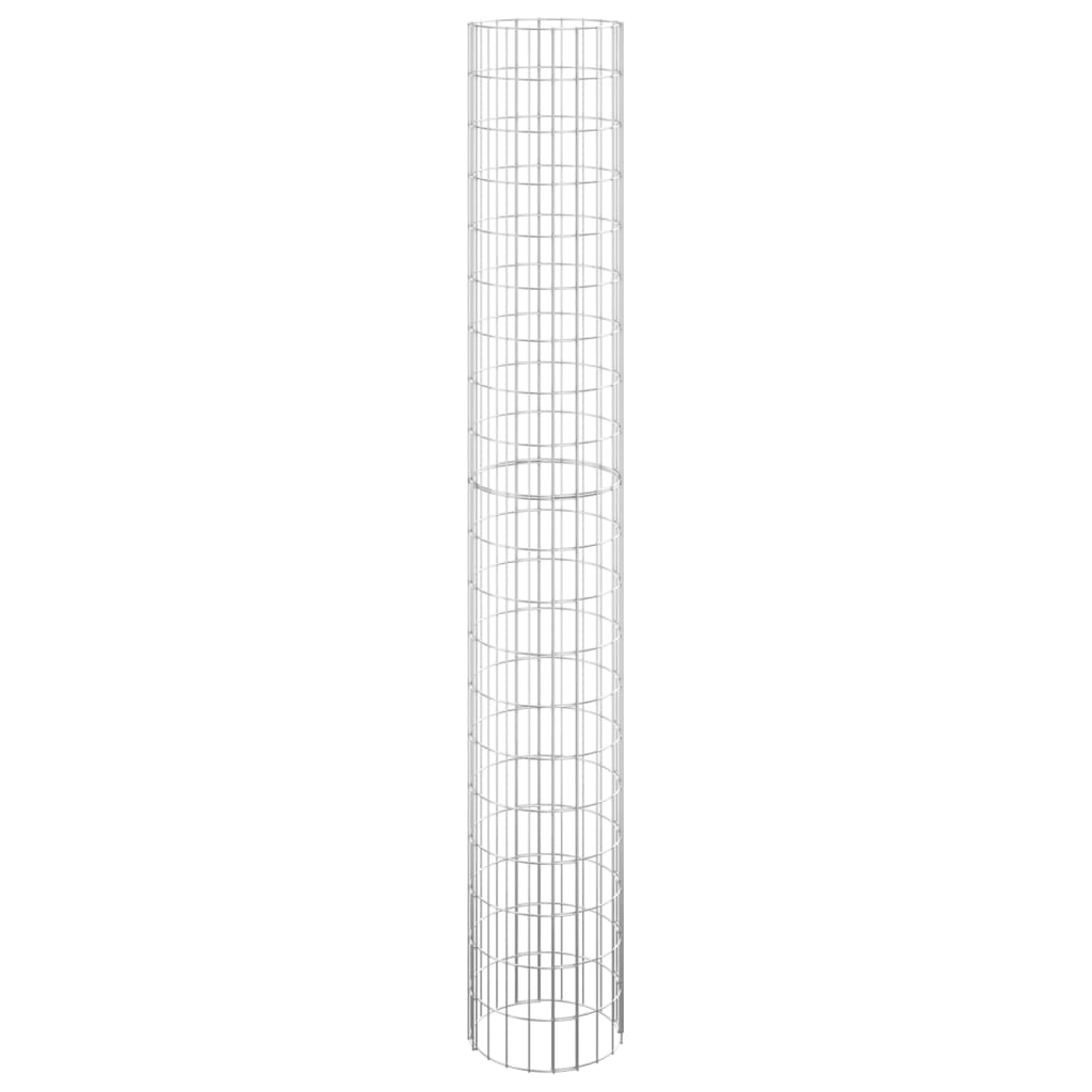 Vidaxl Poste Circular de Gaviones Acero Galvanizado Ø 30 X 50 Cm - Perfecto para Plantas y Animales