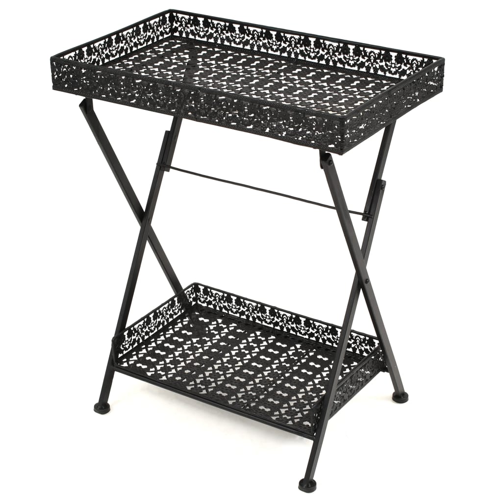 Vidaxl Mesa de Centro Plegable Estilo Vintage Metal 58x35x72 Cm Negro