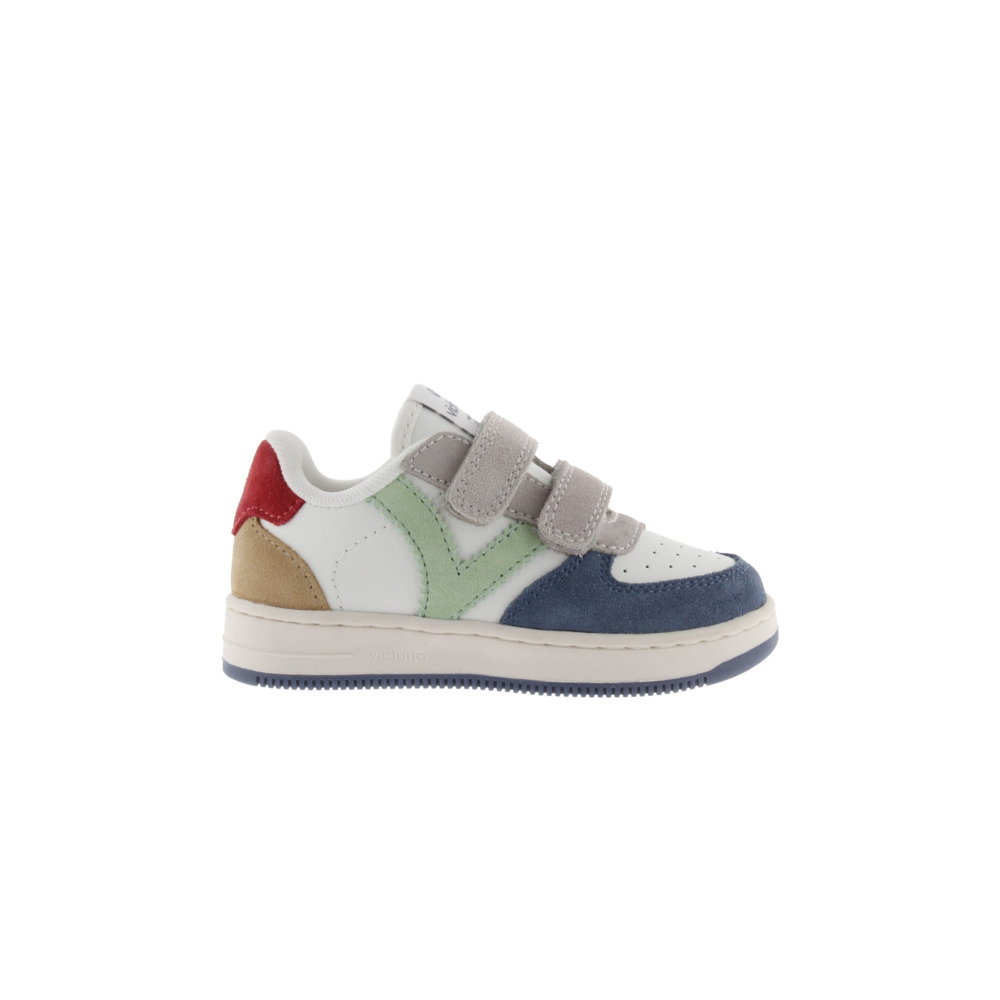 Victoria Tiempo Zapatillas de efecto piel con piezas multicolor de serraje y tiras adherentes 1124116