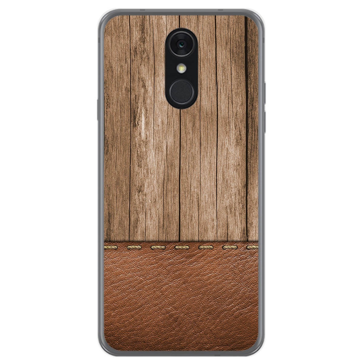 Tumundosmartphone Funda Gel Tpu para Lg Q7 diseño Madera 09 Dibujos