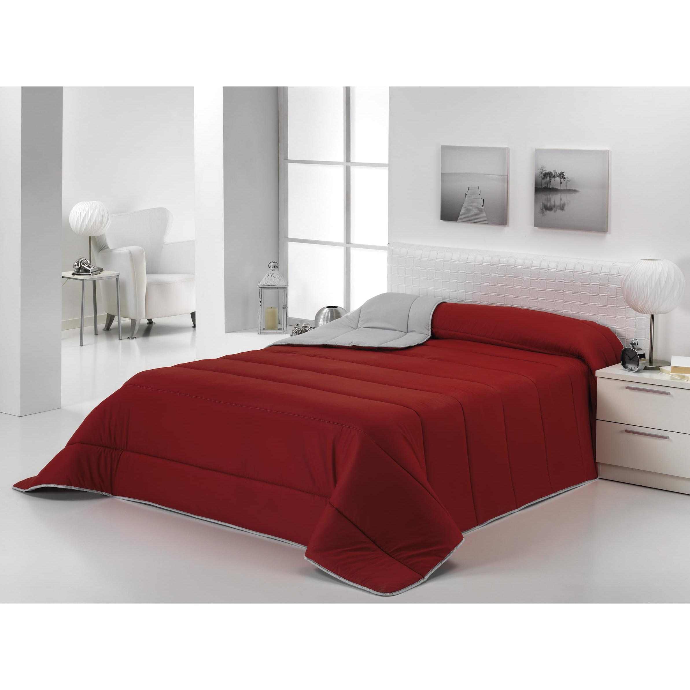 DONEGAL COLLECTIONS - Edredón Nórdico Bicolor Reversible 2 en 1 para Cama - Granate / Gris - Fabricado en España