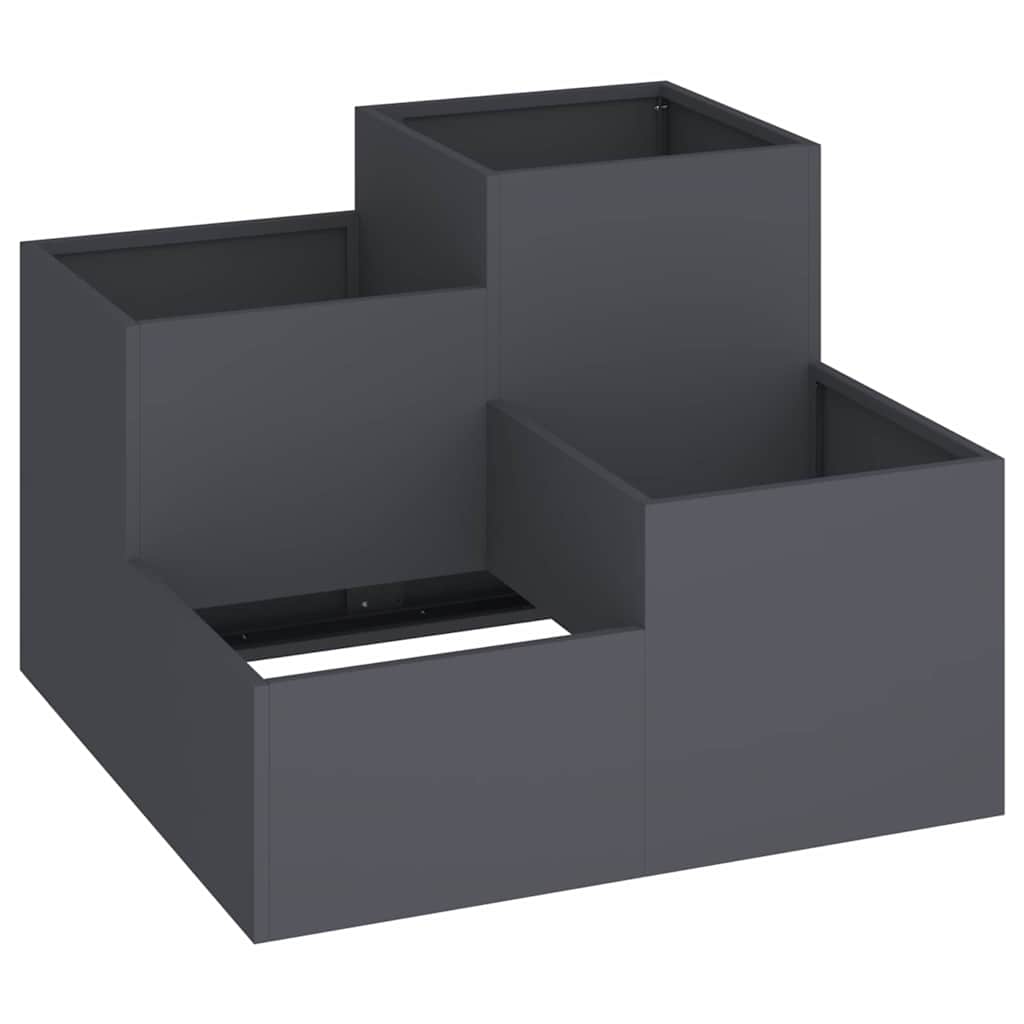 vidaXL Maceta para Jardín Antracita 100 x 100 x 60 cm Acero