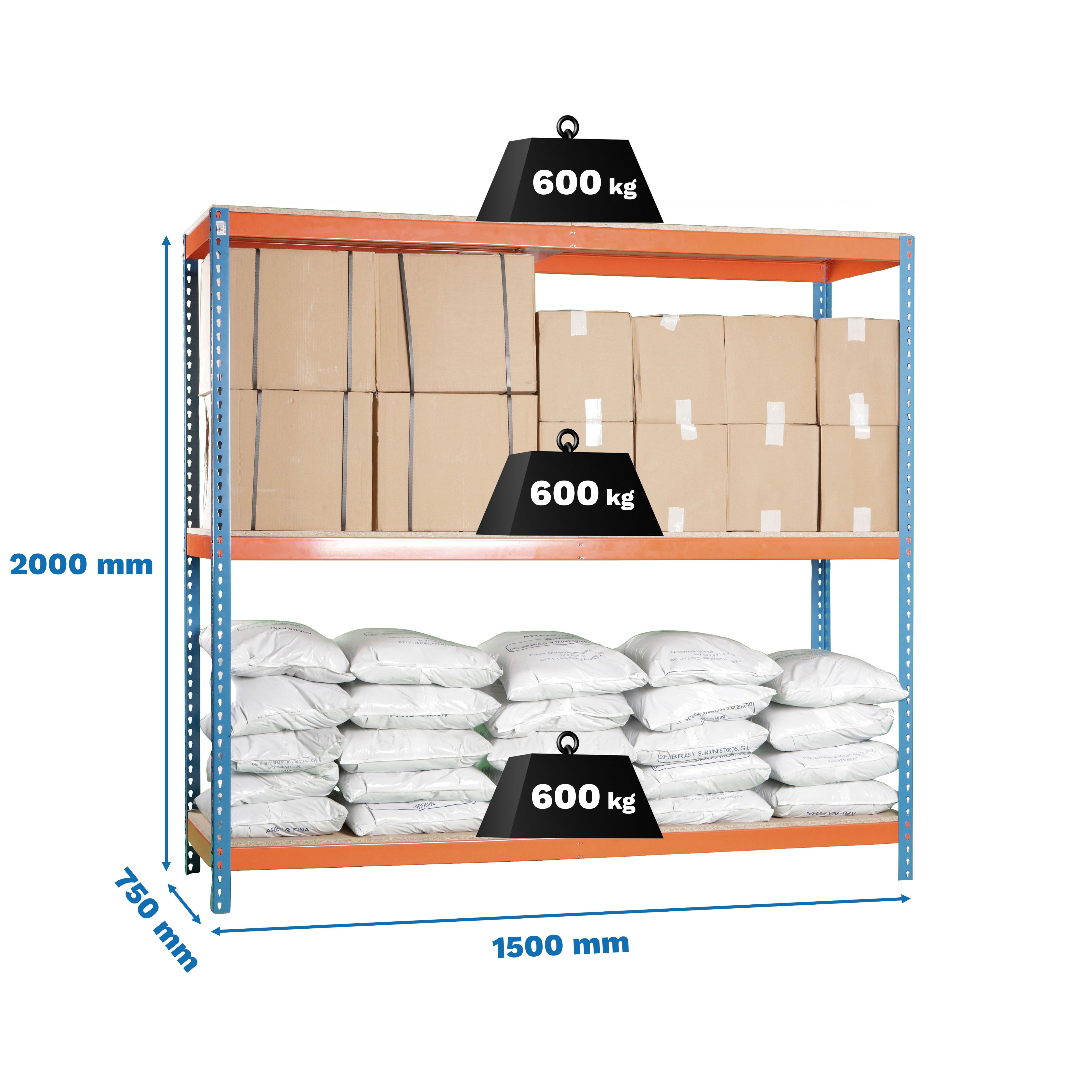 Estantería SIMONRACK Simonforte 1507-3 chipboard azul/naranja/mader