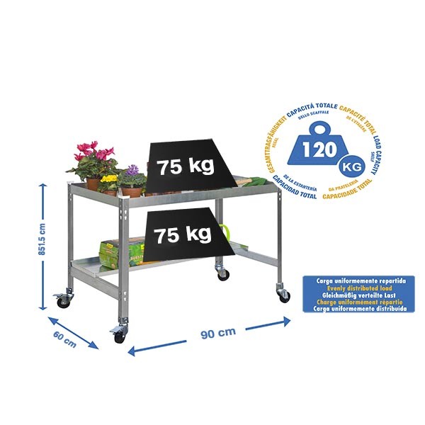 Estantería SIMONRACK Simongarden desk mob. 900x600 gris/galva