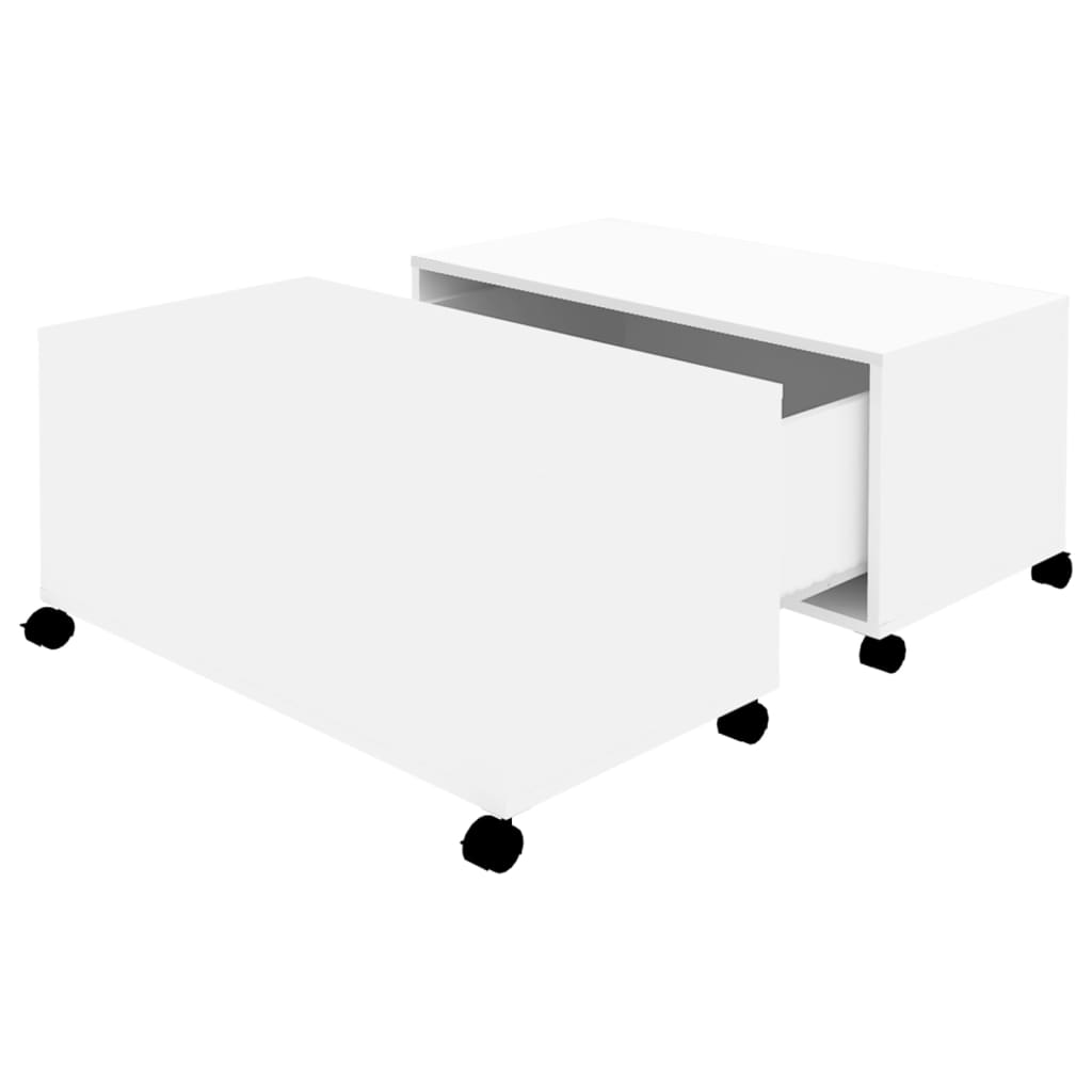 vidaXL Mesa de centro madera contrachapada blanco 75x75x38 cm