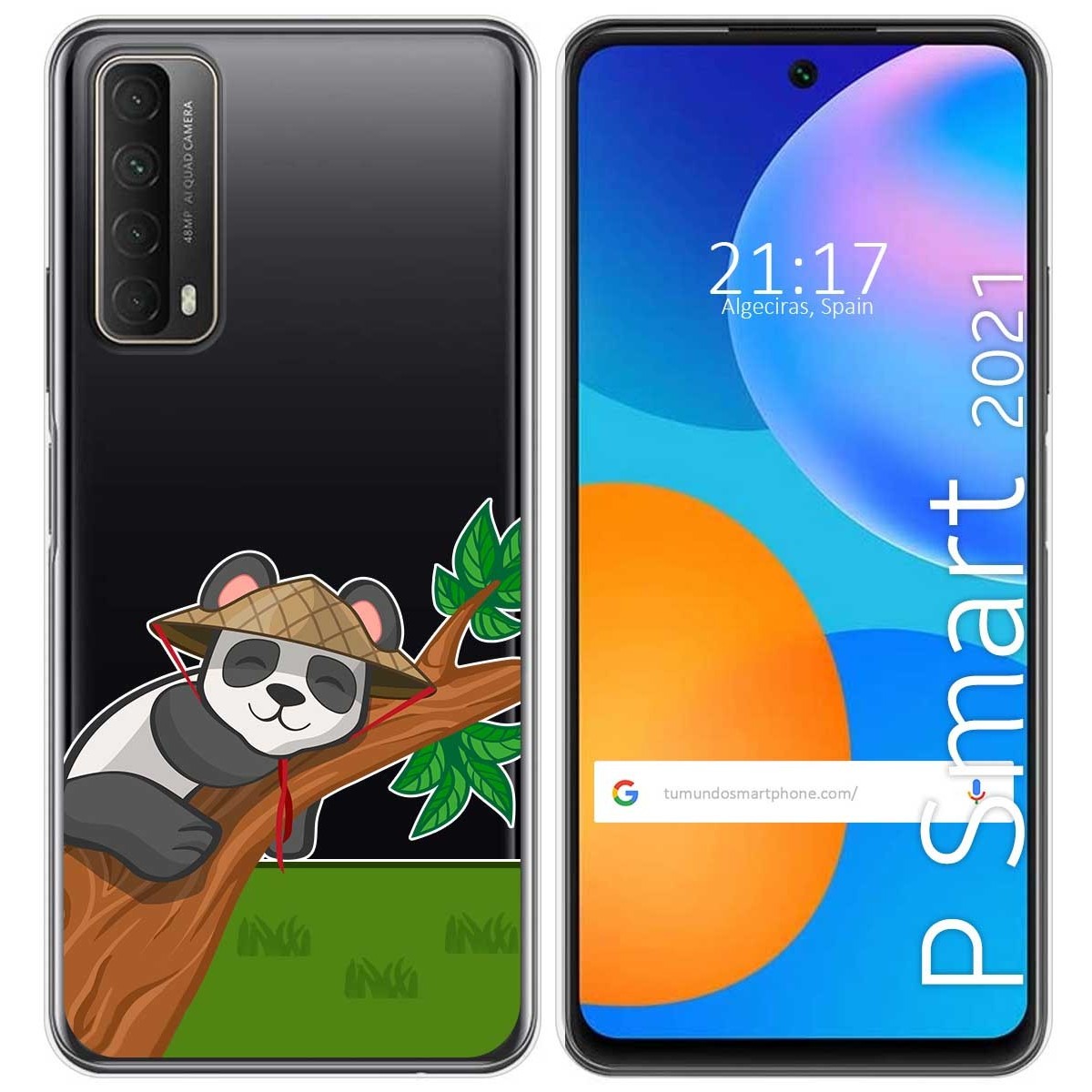 Tumundosmartphone Funda Gel Transparente para Huawei P Smart 2021 diseño Panda Dibujos