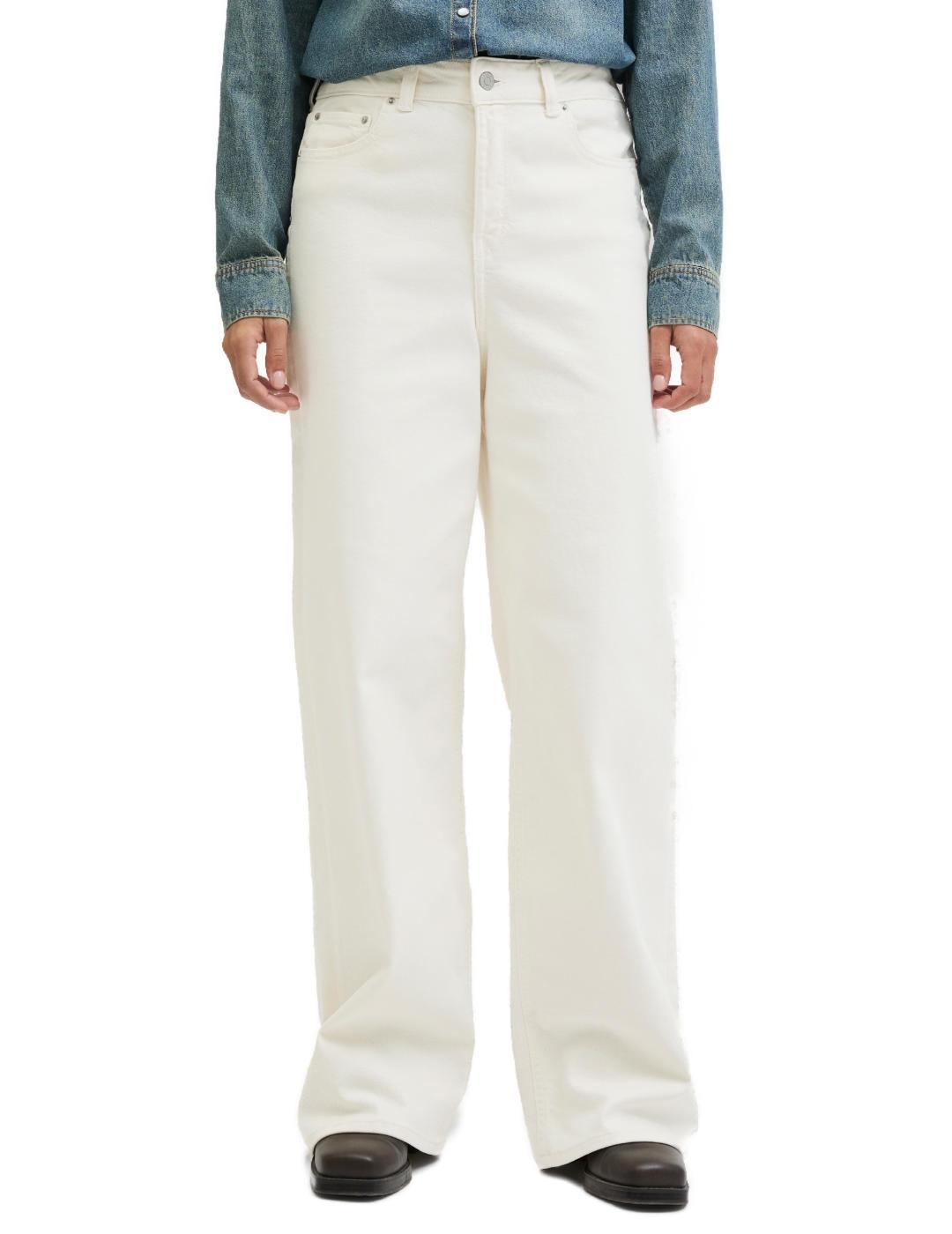 Vaquero JJXX Tokyo blanco vaquero wide leg para mujer