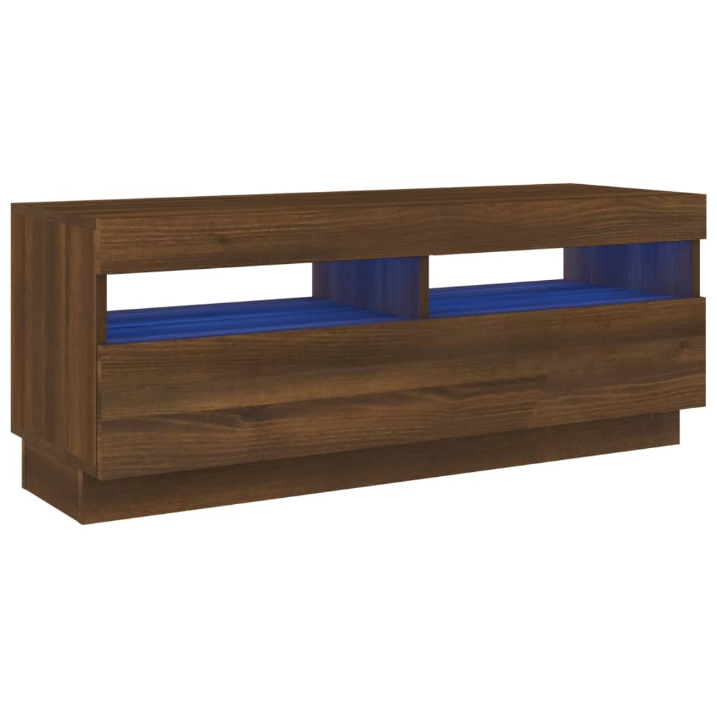 vidaXL Mueble de TV con luces LED 100x35x40 cm, Mueble de Salon, Mueble TV, Mueble TV salon, Mesa de TV, Mueble tele