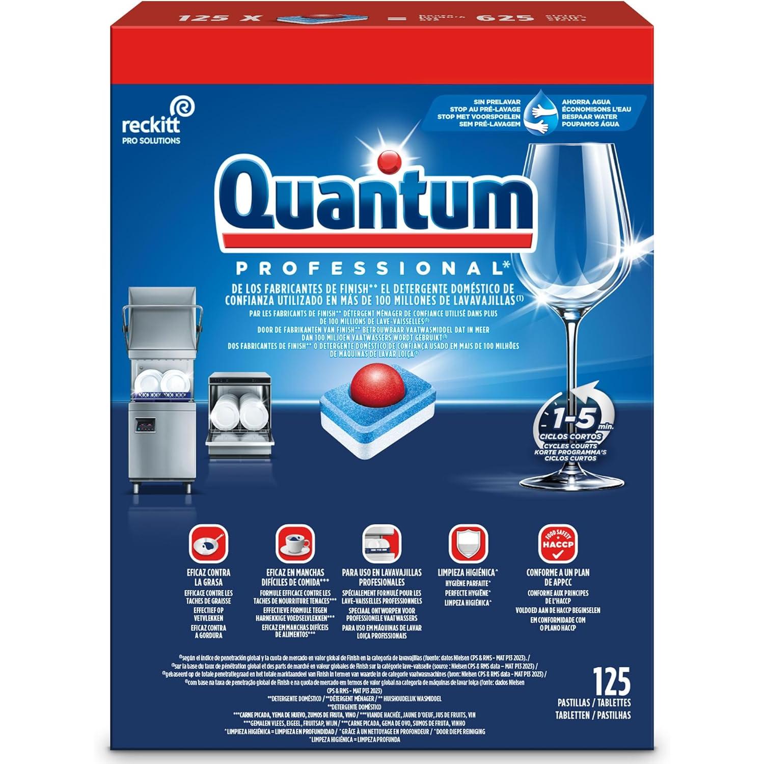 Finish Quantum Professional, pastillas para el lavavajillas uso profesional, 125 pastillas