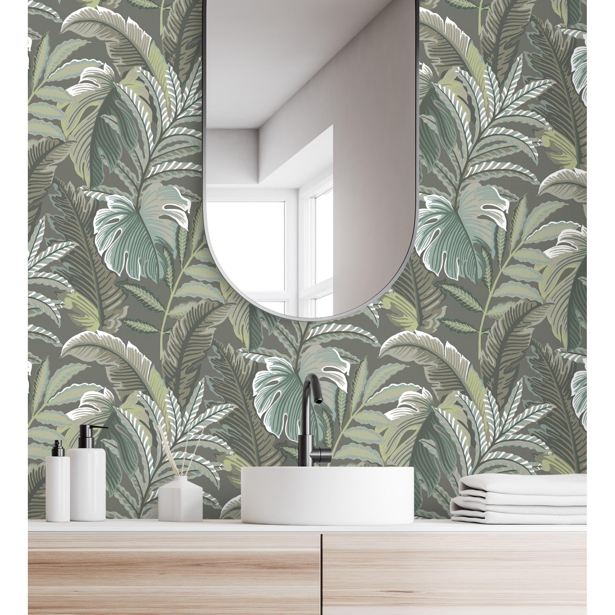 Papel pintado vinílico ecológico decorativo de hojas tropicales - Palmer Hill 680743 de GAULAN - Rollo de 10 m x 0,53 m