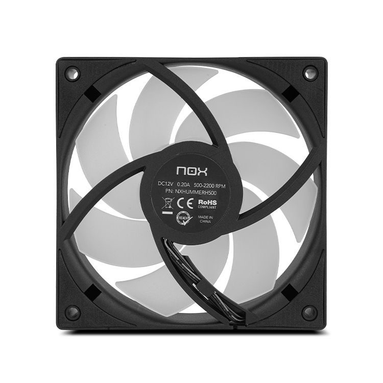 NOX - Disipador refrigerador para PC Hummer H-500 con 4 heatpipes de cobre, 12 cm, 245 W y control PWM para Intel 115X/1200/1700/1851 y AMD AM4/AM5
