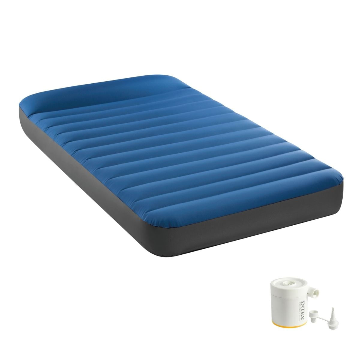 Colchón hinchable Intex Matress Full mini hinchador eléctrico azul/gris 22x137x191 cm