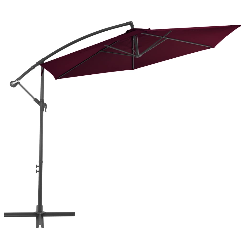 vidaXL Sombrilla voladiza con poste de aluminio 300 cm Color Antracita, Taupé, Verde