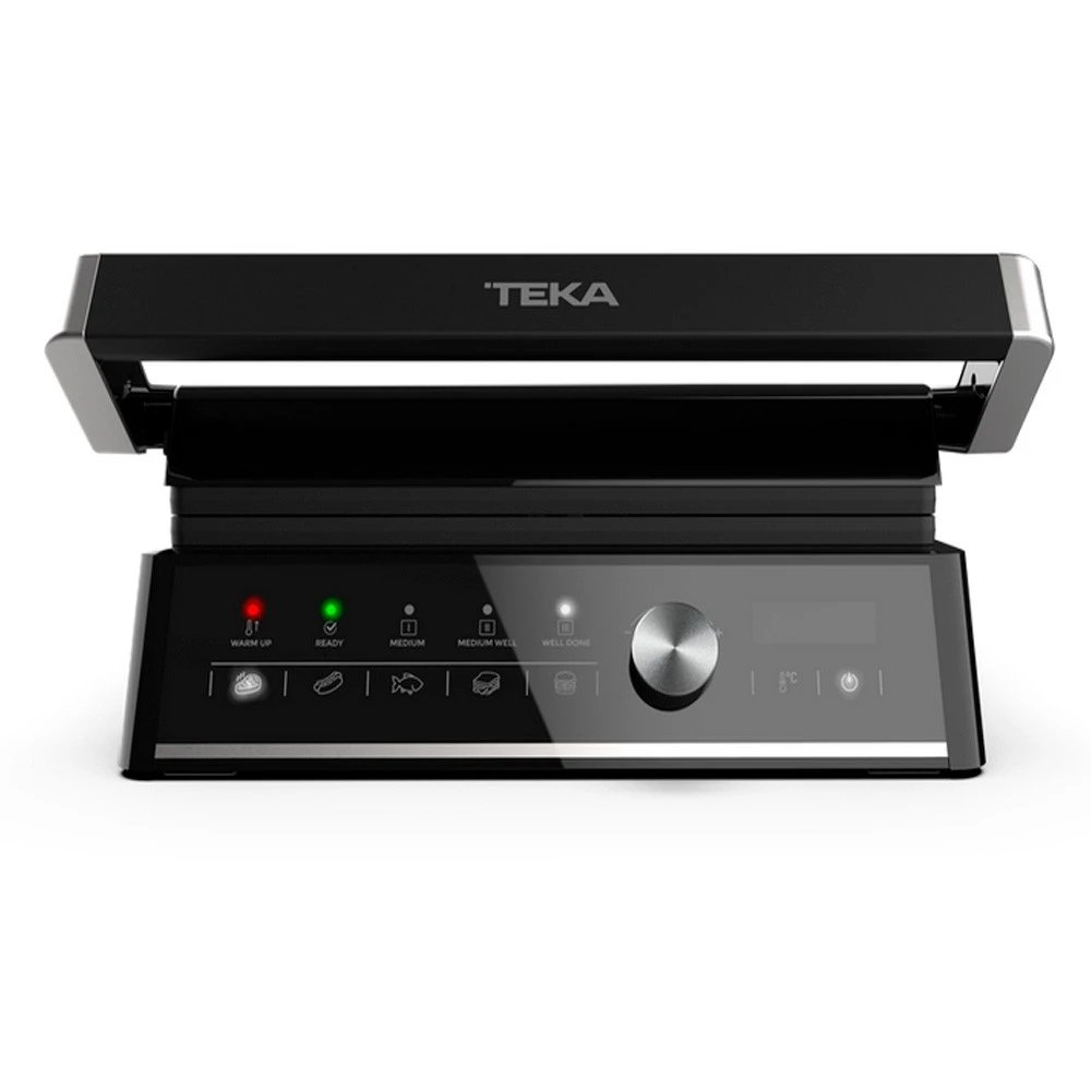 TEKA - Plancha Grill de Asados FS ELITE GRILL 111510000 de 2000 W con superficie de cocción 285 x 225 mm, 5 programas automáticos y acabado inox para uso diario en cocina doméstica