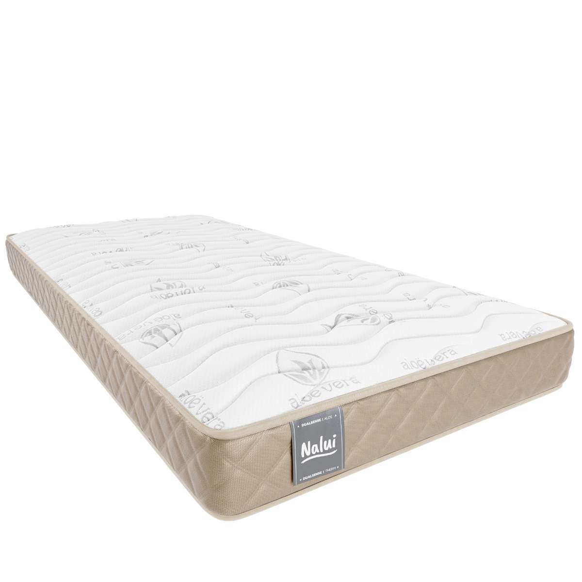 Nalui Colchón Viscoelástico Mulhacén DualSense Beige Multicapa,Núcleo GravityFoam, Firmeza Alta, Reversible, Transpirable. Hecho en España