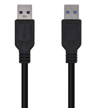 Cable USB 3.0 Aisens A105-0446/ USB Macho - USB Macho/ 1m/ Negro