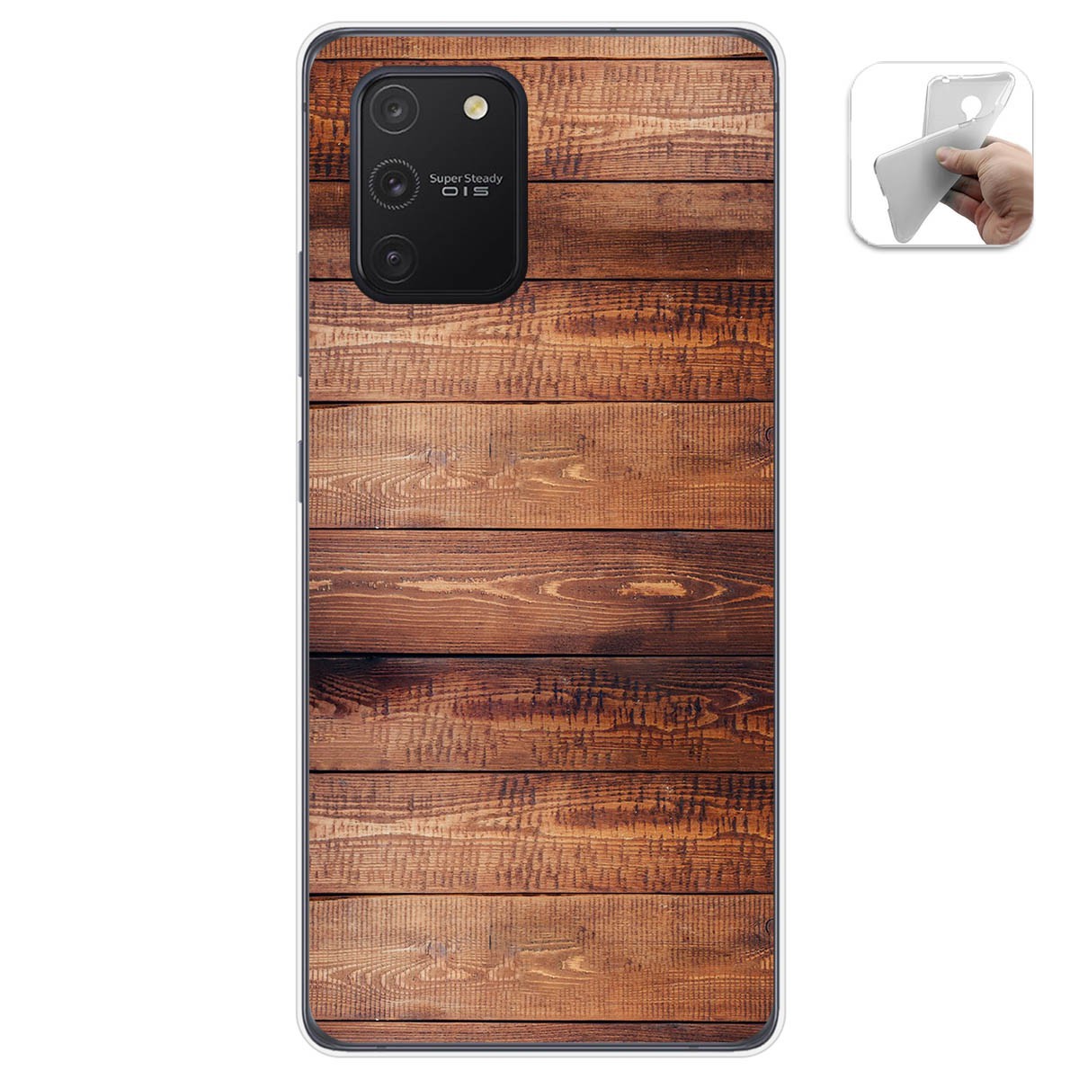 Tumundosmartphone Funda Gel Tpu para Samsung Galaxy S10 Lite diseño Madera 02 Dibujos