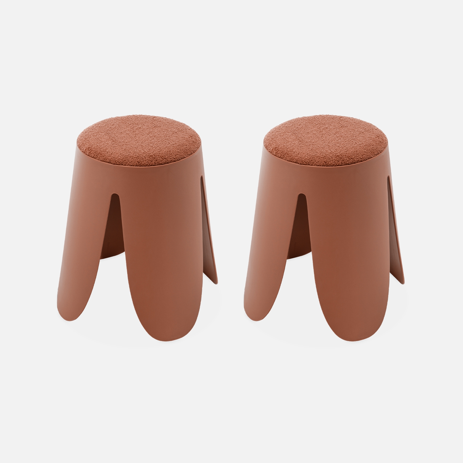 sweeek - Taburete apilable con asiento texturado, set de 2 , Niki , 44x30x46