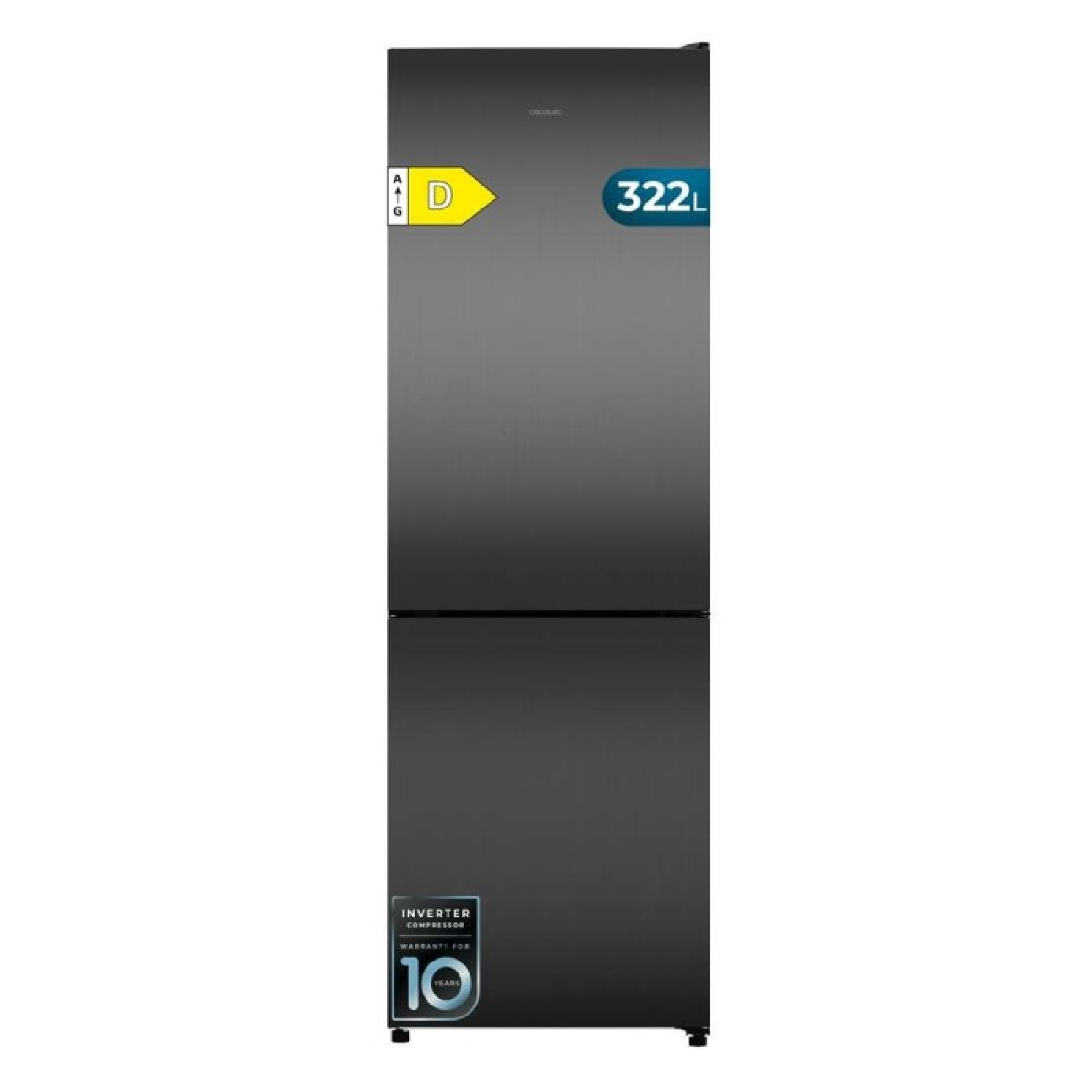 Cecotec Frigorífico Combi 322L Bolero CoolMarket Combi 322i Dark D. 185,5cm de Alto, 59,5cm de Ancho, Tecnología Multi Airflow