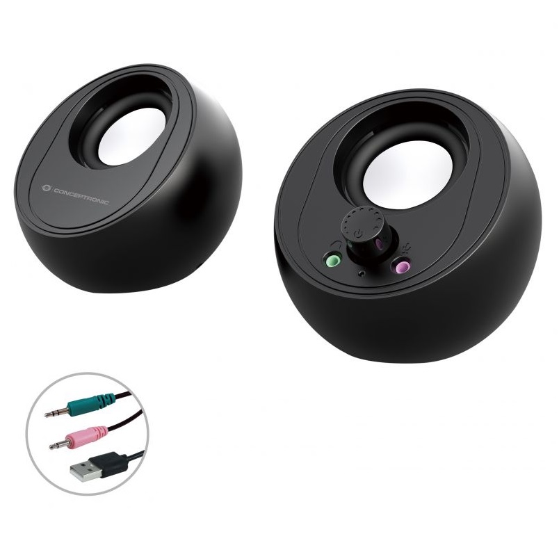 Speakers 2.0 conceptronic bjorn01b 10w color black jack 3.5