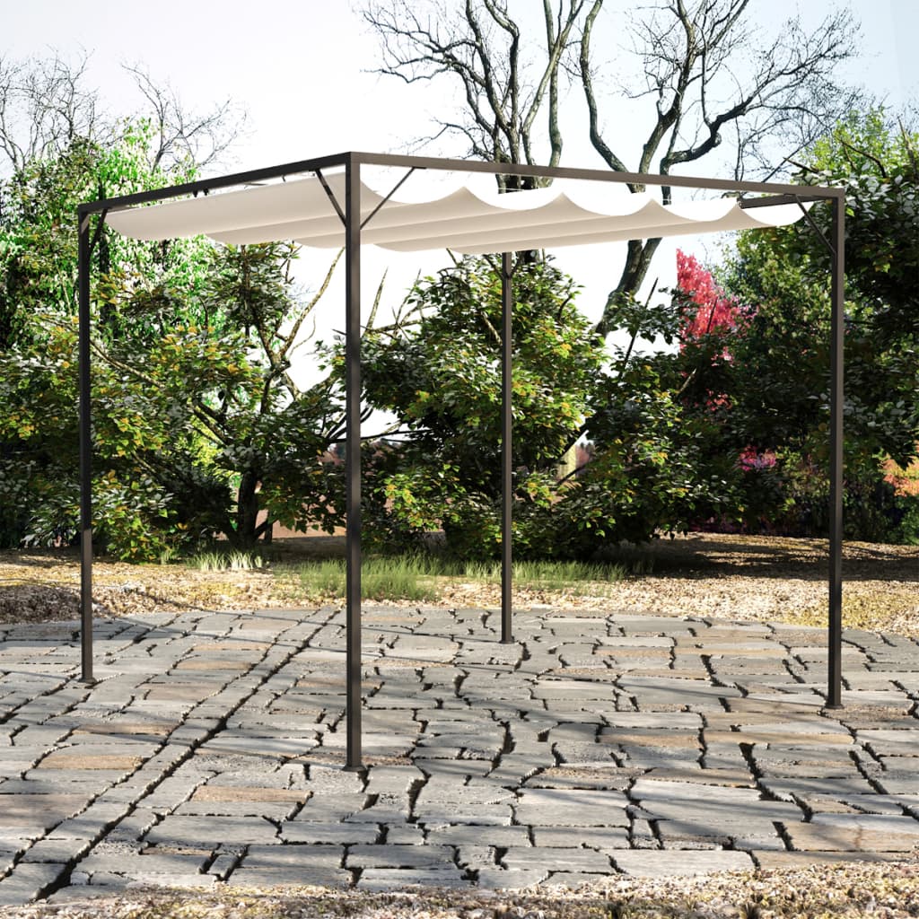 vidaXL Cenador de Jardín con Techo Retráctil 3x3m 180 g/m² Pérgola Color Taupé,  Antracita,  Blanco y mas