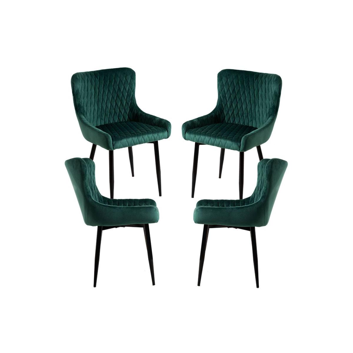 Regalos Miguel - Packs Sillas Comedor - Pack 4 Sillas Sanda Terciopelo - Verde