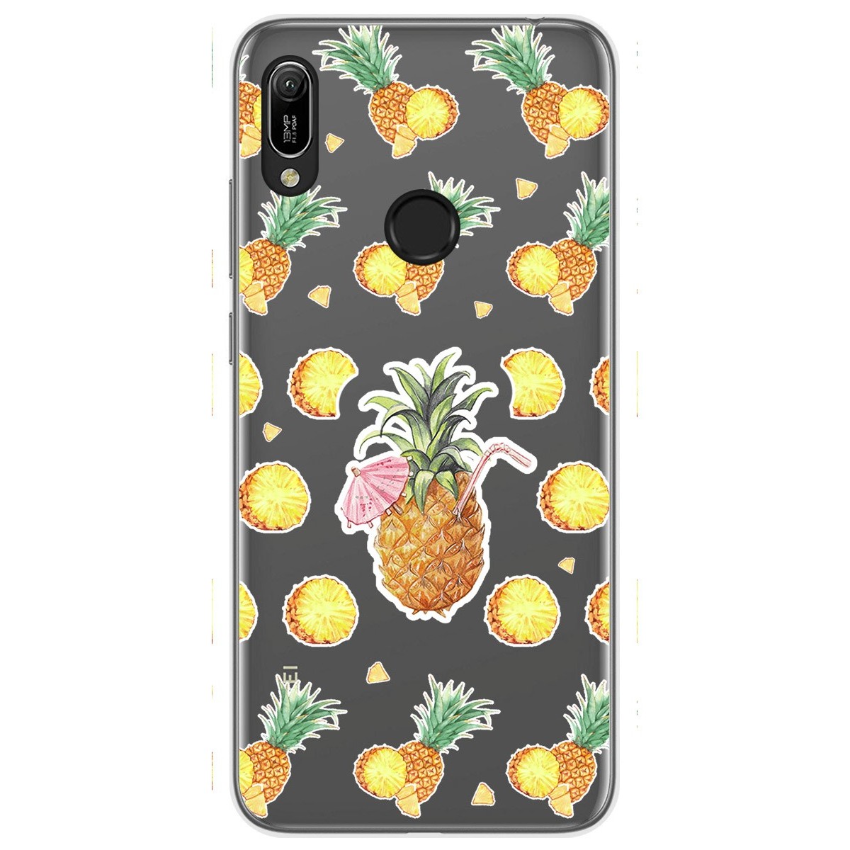 Tumundosmartphone Funda Gel Transparente para Huawei Y6 2019 / Y6s 2019 diseño Piña Dibujos