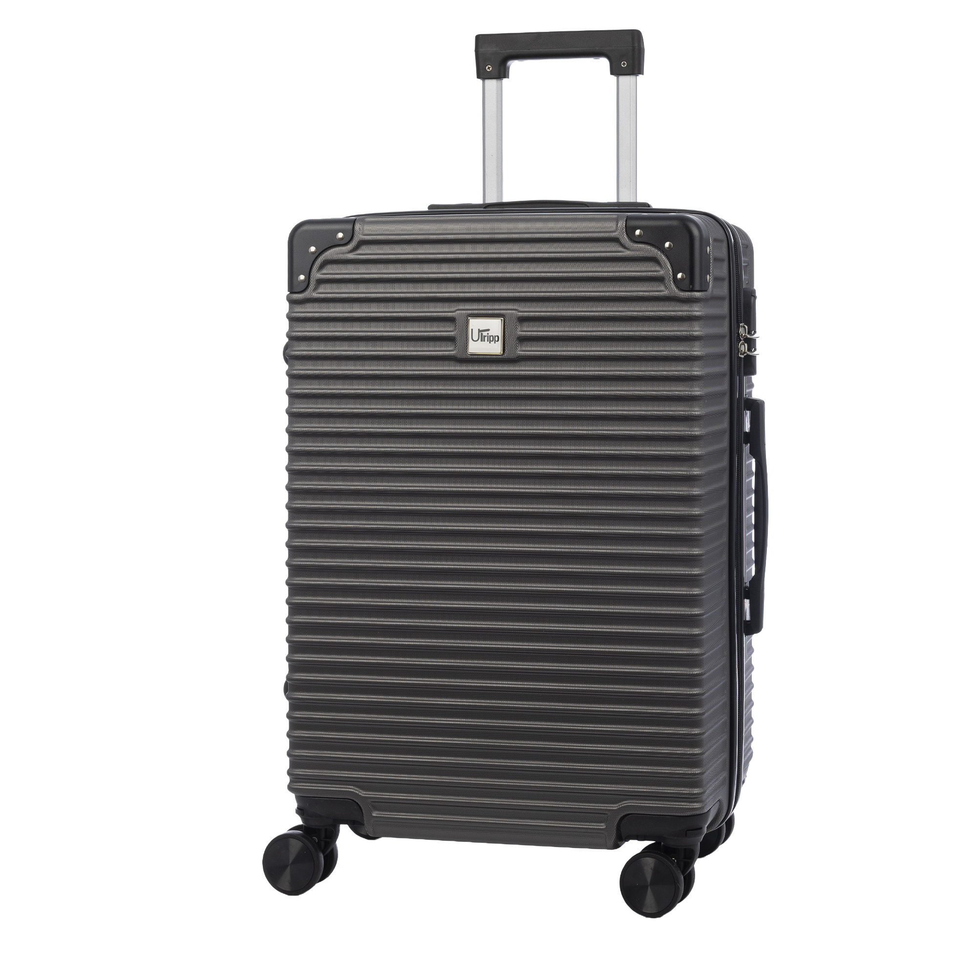 Maleta de cabina Trolley en material ligero de ABS de alta resistencia con esquinas reforzadas. Cerradura numérica y 4 ruedas dobles extraíbles y giratorias 360°.
