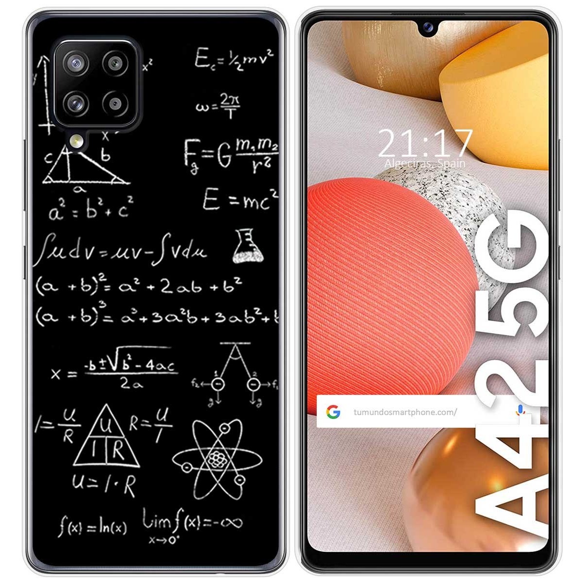 Tumundosmartphone Funda Gel Tpu para Samsung Galaxy A42 5G diseño Formulas Dibujos