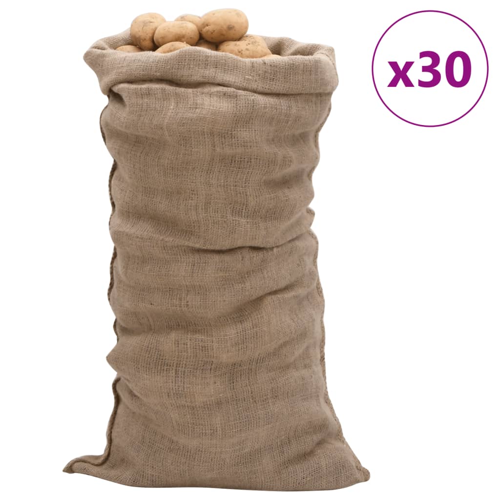 vidaXL Sacos de Yute Bolsa de Arpillera (30 unidades) 100% Yute 220 g/m² Dimensiones 60 x 105 cm, 65 x 135 cm, 100 x 110 cm