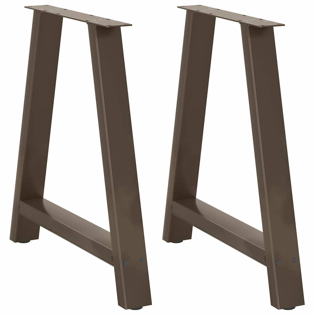 vidaXL Patas para mesa de comedor en forma de A (2 unidades) 70 x (72-73) cm, acero