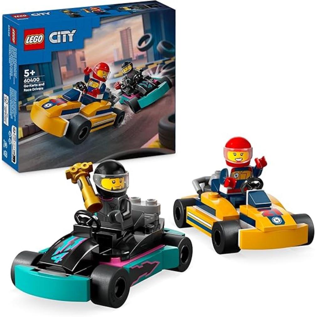 LEGO: City Karts y Pilotos de Carreras - 2 Mini karts de Juguete - Coches de Competición - Regalo Original - Edad recomendada mayores de 5 años