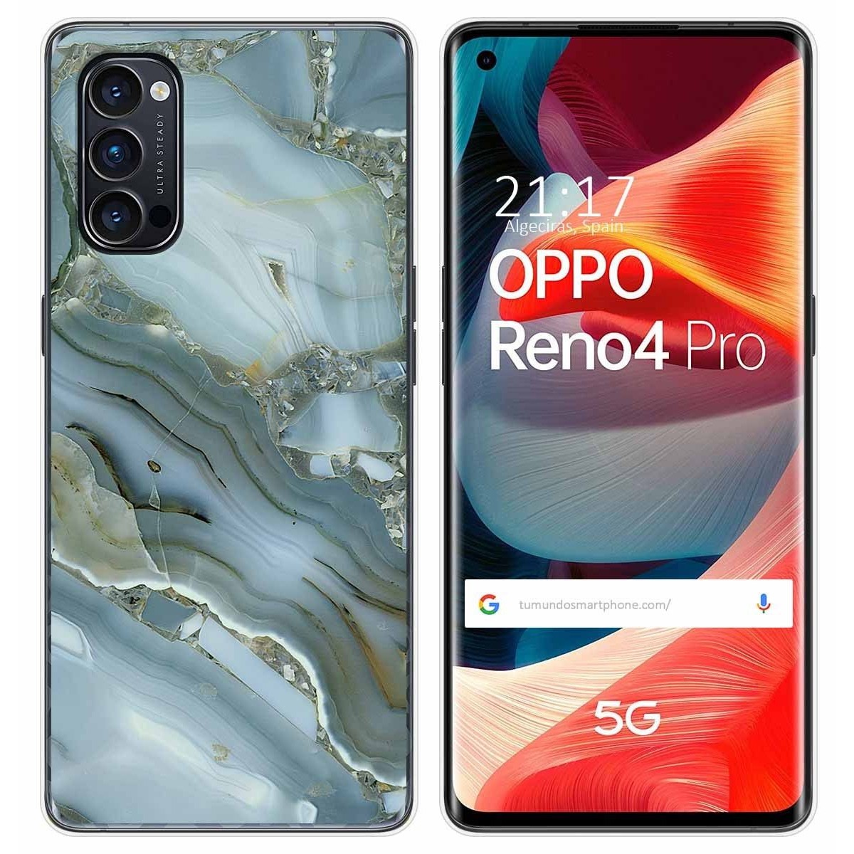 Tumundosmartphone Funda Gel Tpu para Oppo Reno 4 Pro 5G diseño Mármol 09 Dibujos