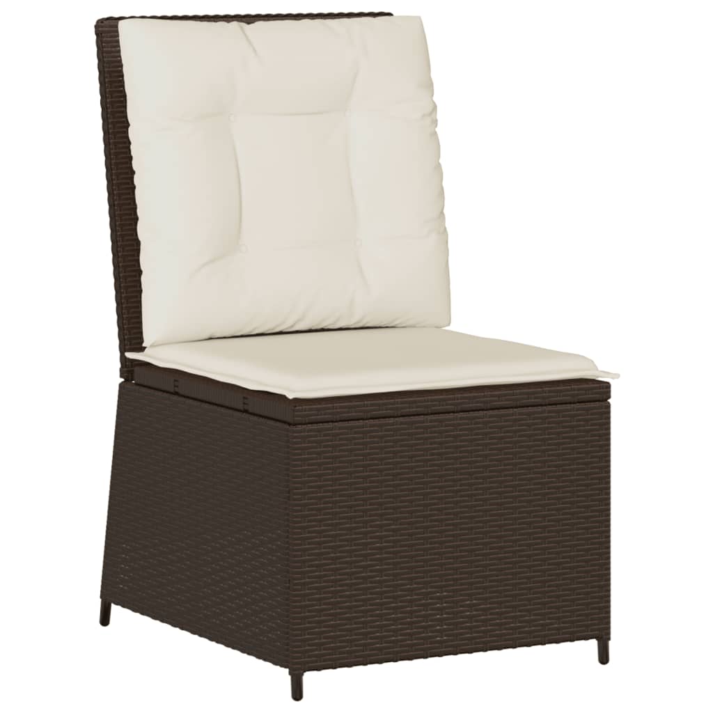 vidaXL Sillón reclinable de jardín con cojines ratán sintético marrón