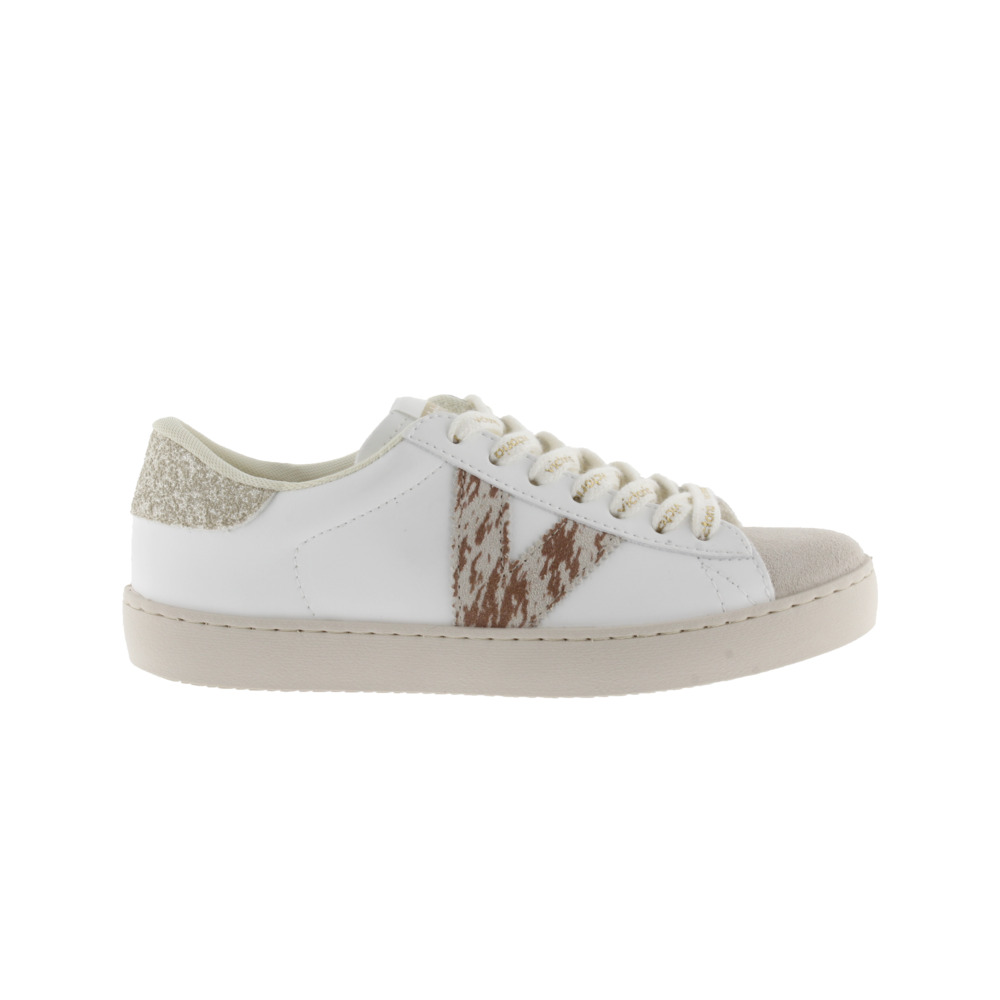 Victoria Berlín Zapatillas de efecto piel con logotipo animal print y pieza trasera de glitter 1126238