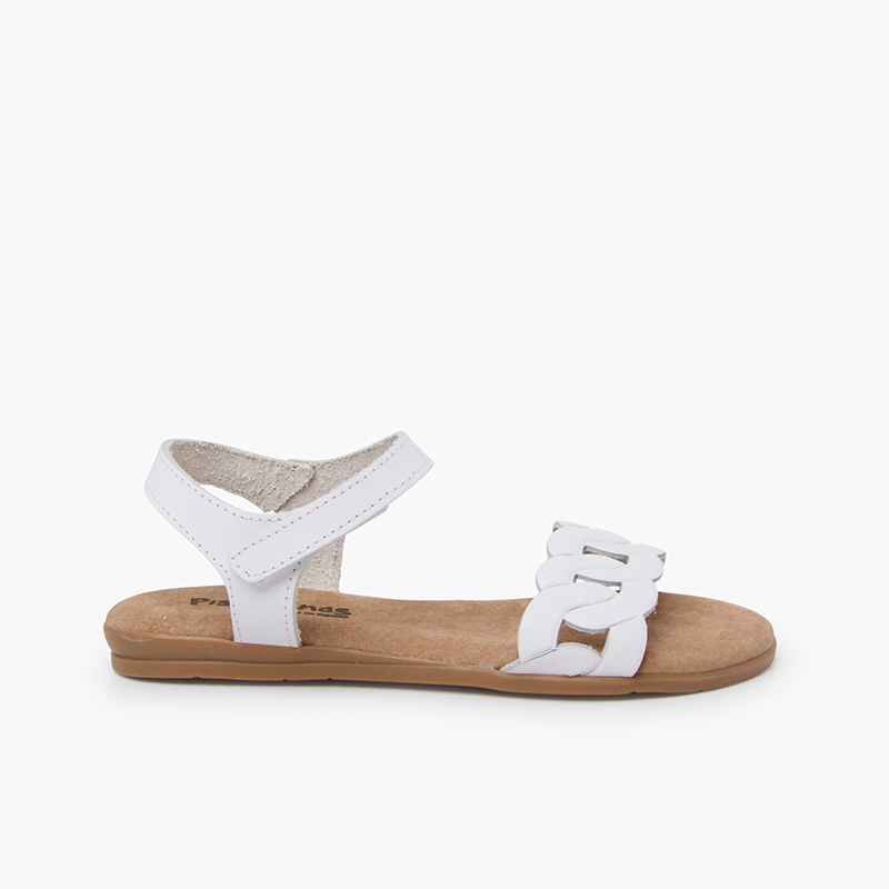 Pisamonas Sandalias piel eslabones tira adherente