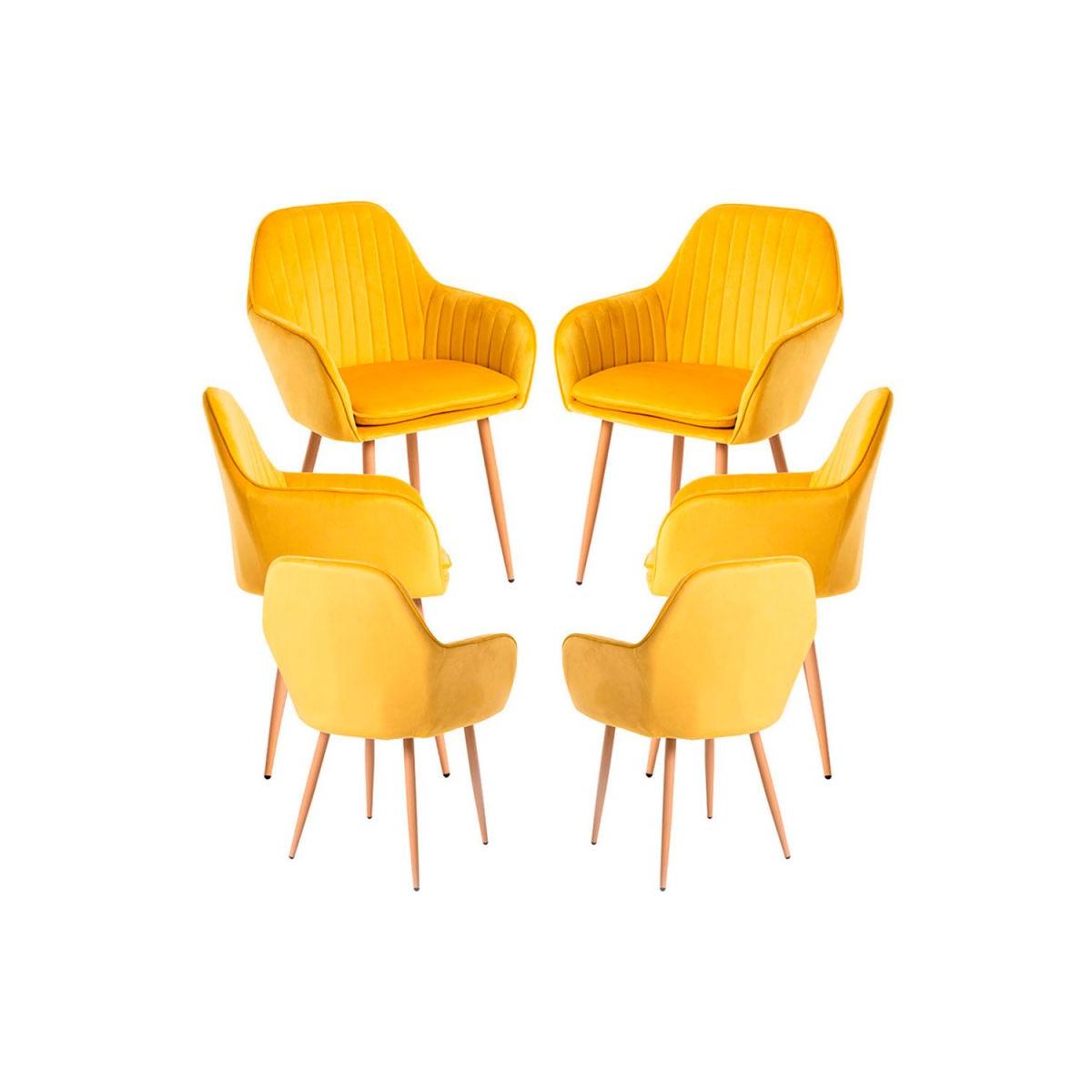 Regalos Miguel - Packs Sillas Comedor - Pack 6 Sillas Chic - Amarillo