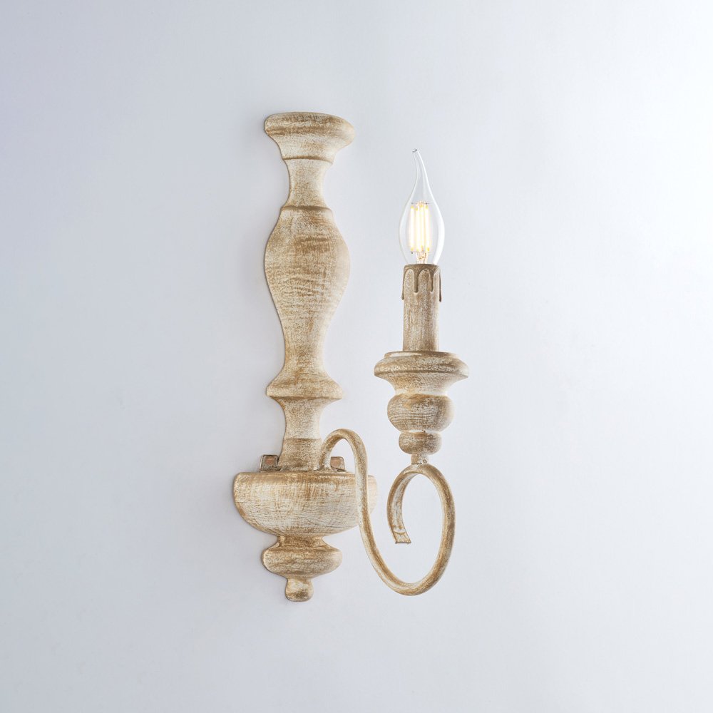 Apliques Shabby Chic Cascina Blanco Torora Vintage 1 Luz E14