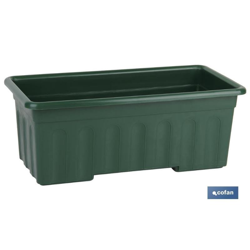 Jardinera verde  modelo azahar 50x21.5x16cm   caja 12 unid.