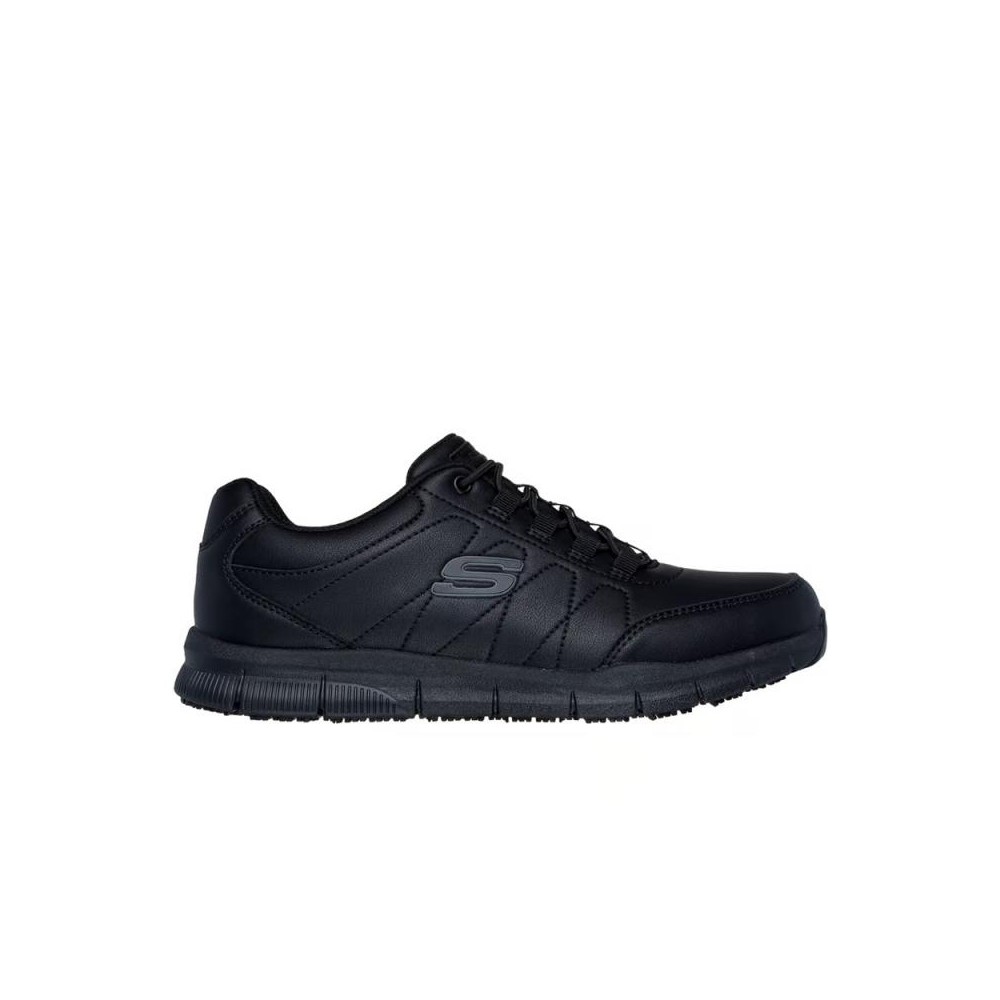 Skechers - Zapatillas hombre Nampa-osil negro con cierre elástico y suela de goma para otoño e invierno