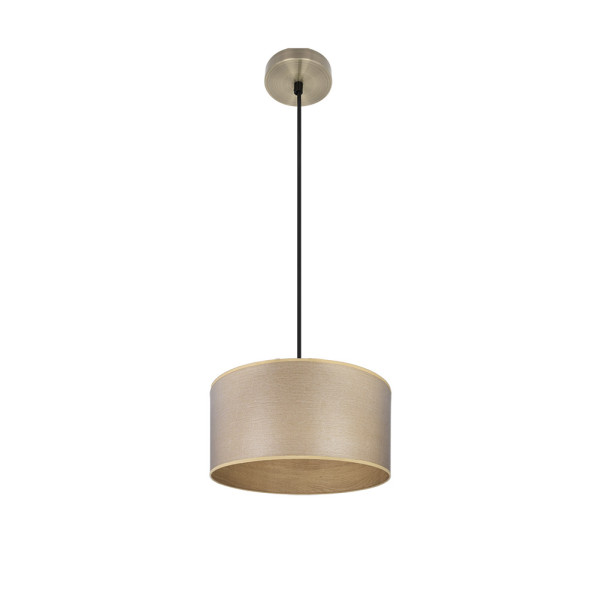 Colgante tania 1xe27 cuero/madera clara regx30x30 cm