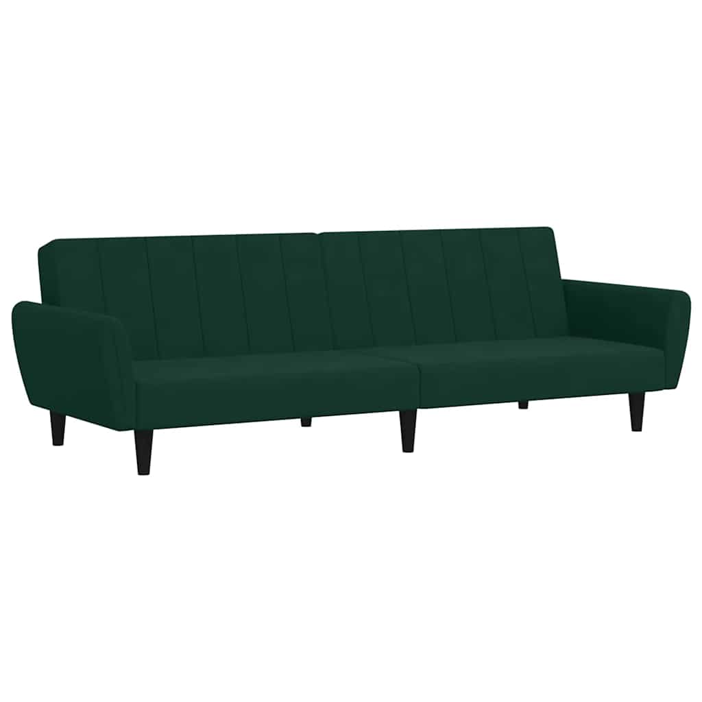 Sofá cama de 2 plazas terciopelo verde oscuro 220 x 84,5 x 69 cm (largo x ancho x alto)