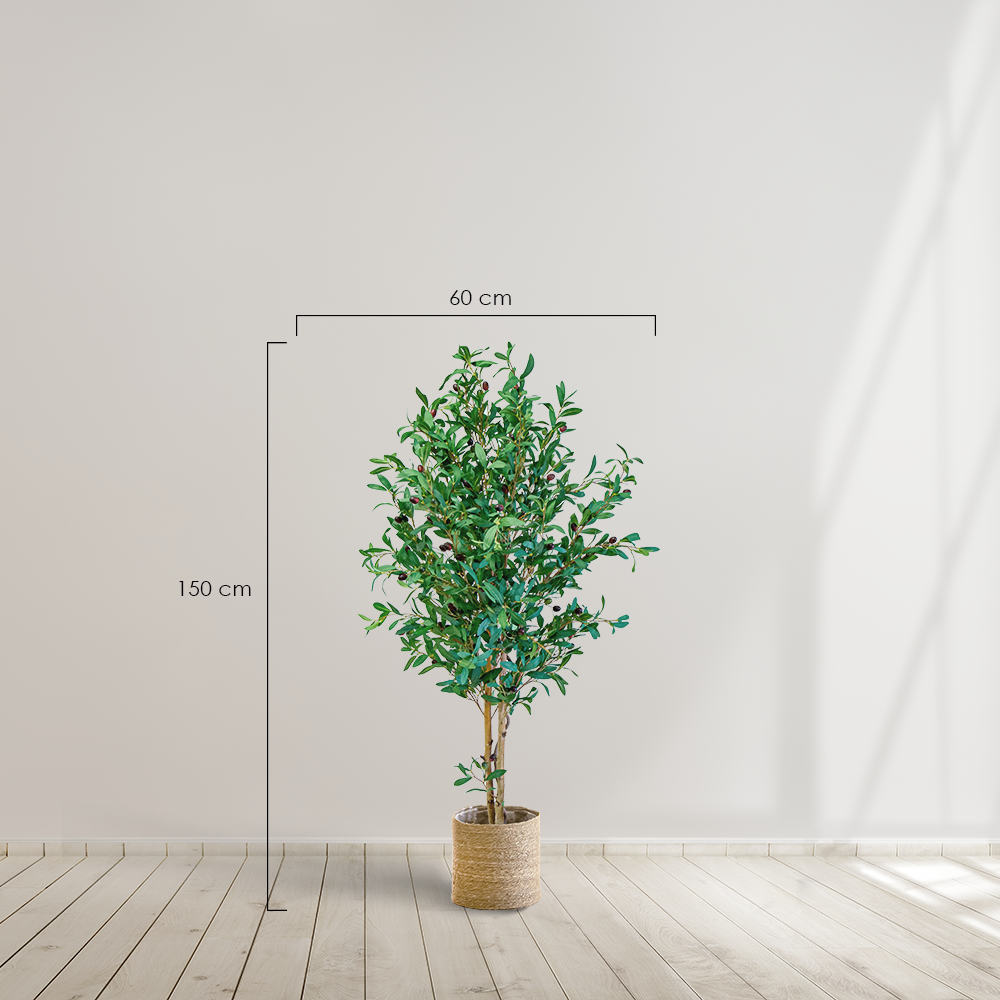 Planta artificial MAIA SHOP árbol Olivo minimal Artificial. Decoración hogar. Decoración oficina, hoteles, eventos, bodas. Disponible en varios tamaños: Altura de 105 cm, 150 cm, 180 cm y 210 cm