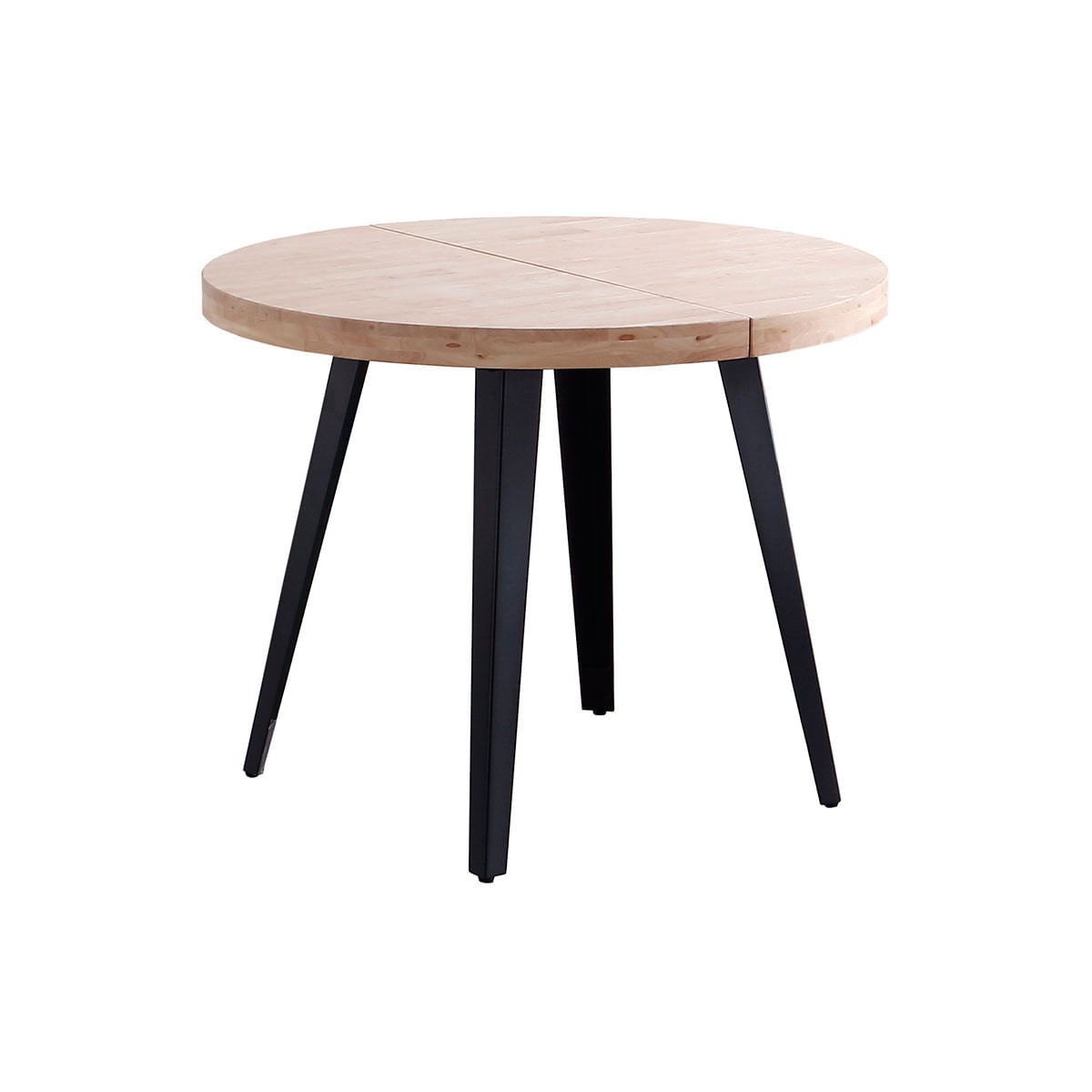 Mesa de comedor Berg extensible diseño redondo roble nordish/negro 76x80-120-160x80 cm Adec
