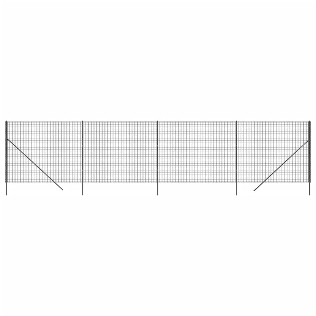 vidaXL Cerca de alambre de acero galvanizado gris antracita 1,4x10 m