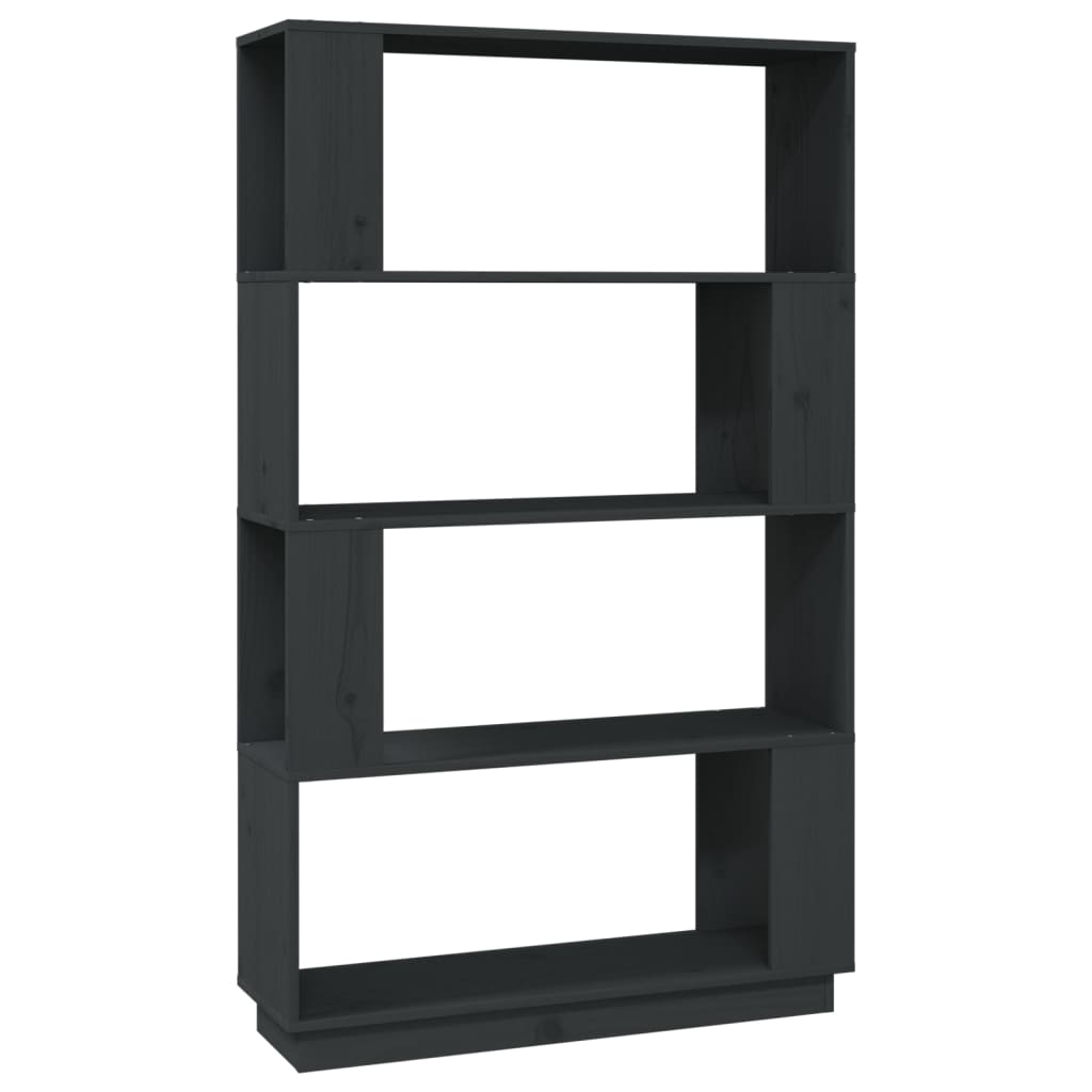 vidaXL Estantería/divisor de espacios madera maciza pino 80x25x132 cm Natural, Blanco, Gris Mueble Almacenaje Estantería para Oficina, Estudio, Dormitorio Estantería/Librería/ mueble de Almacenamiento