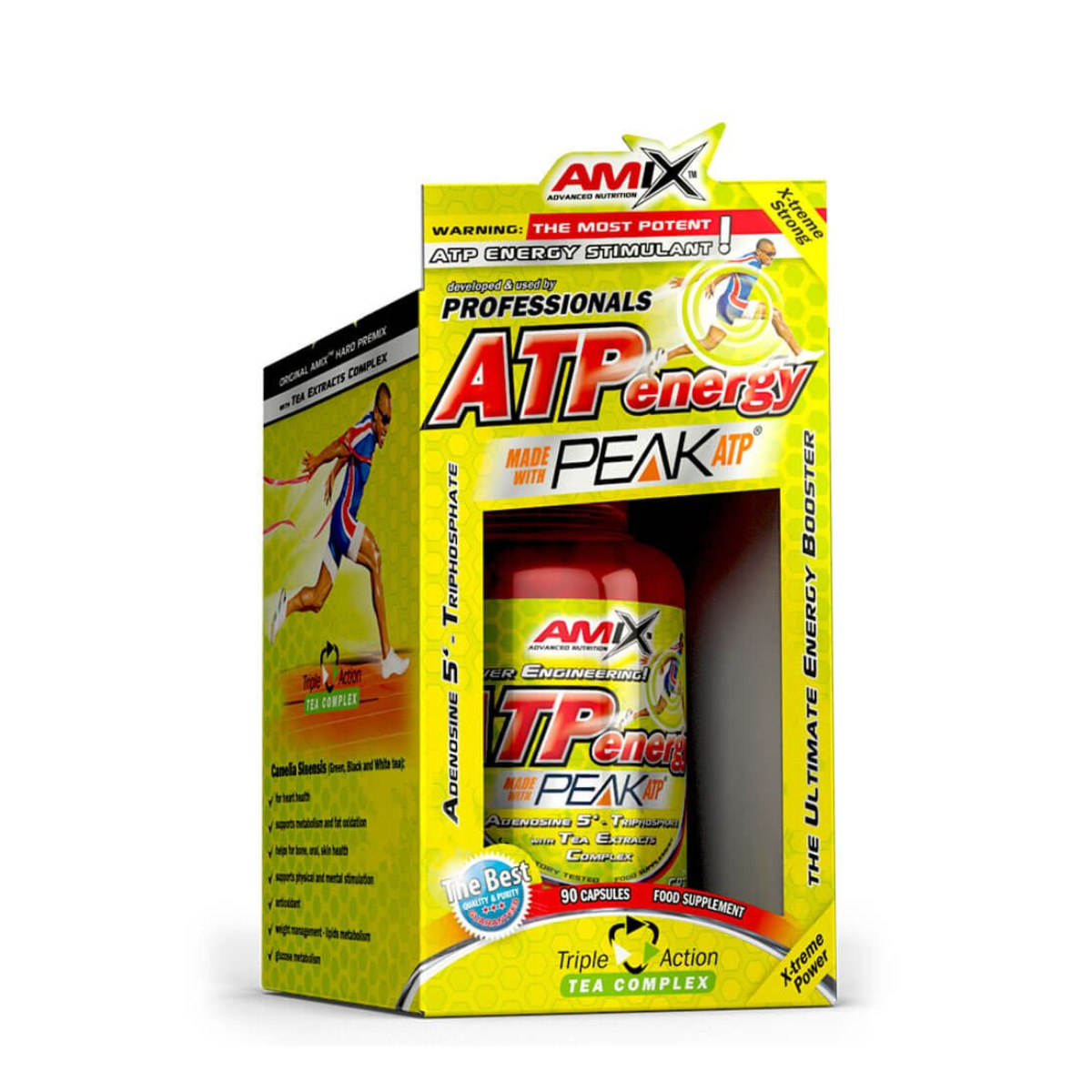 AMIX ATP Energy - 90 caps. Suplemento Pre-entreno para Aumentar Energía, Fuerza y Recuperación Muscular
