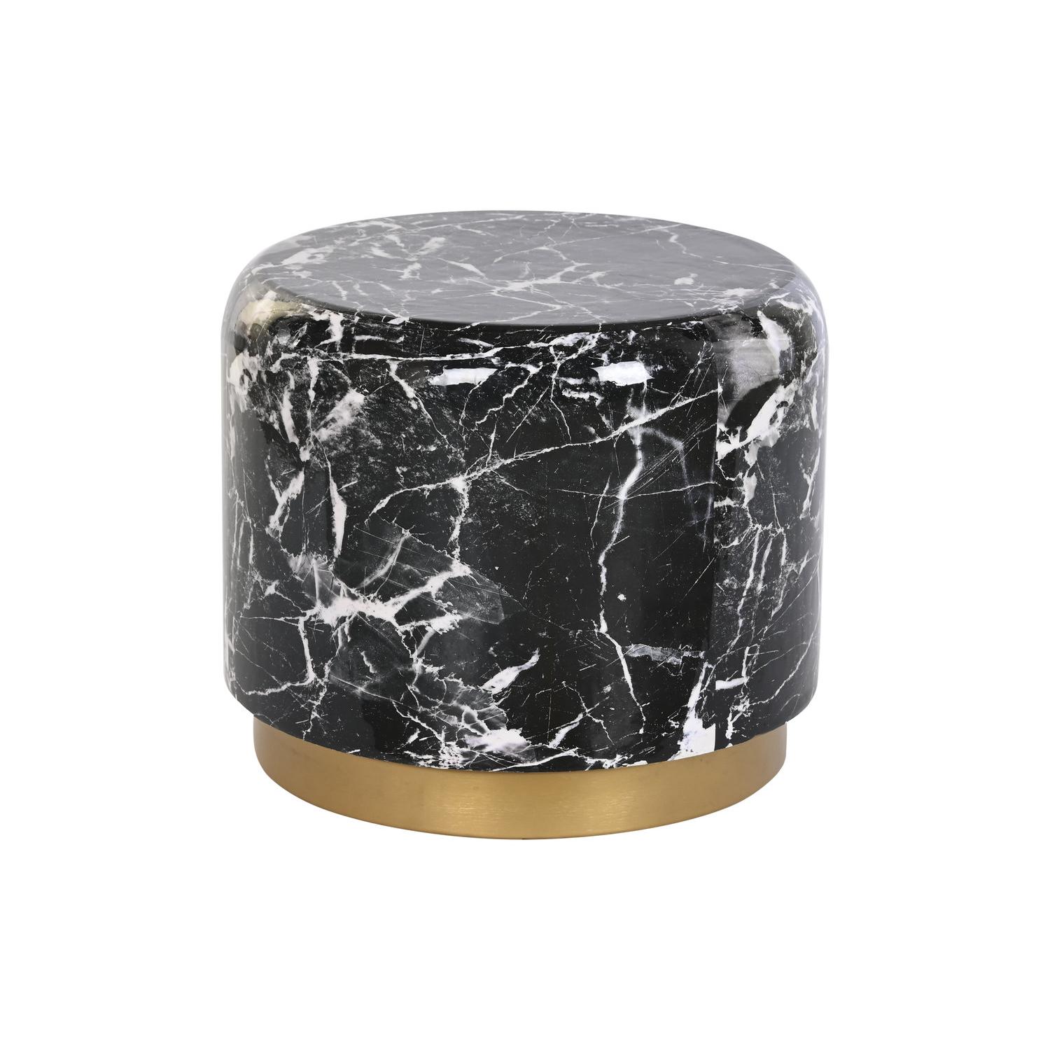 Mesita Auxiliar Hierro 50X50X45 Simil Marmol Negro - Fijalo - El mejor complemento para tu hogar.