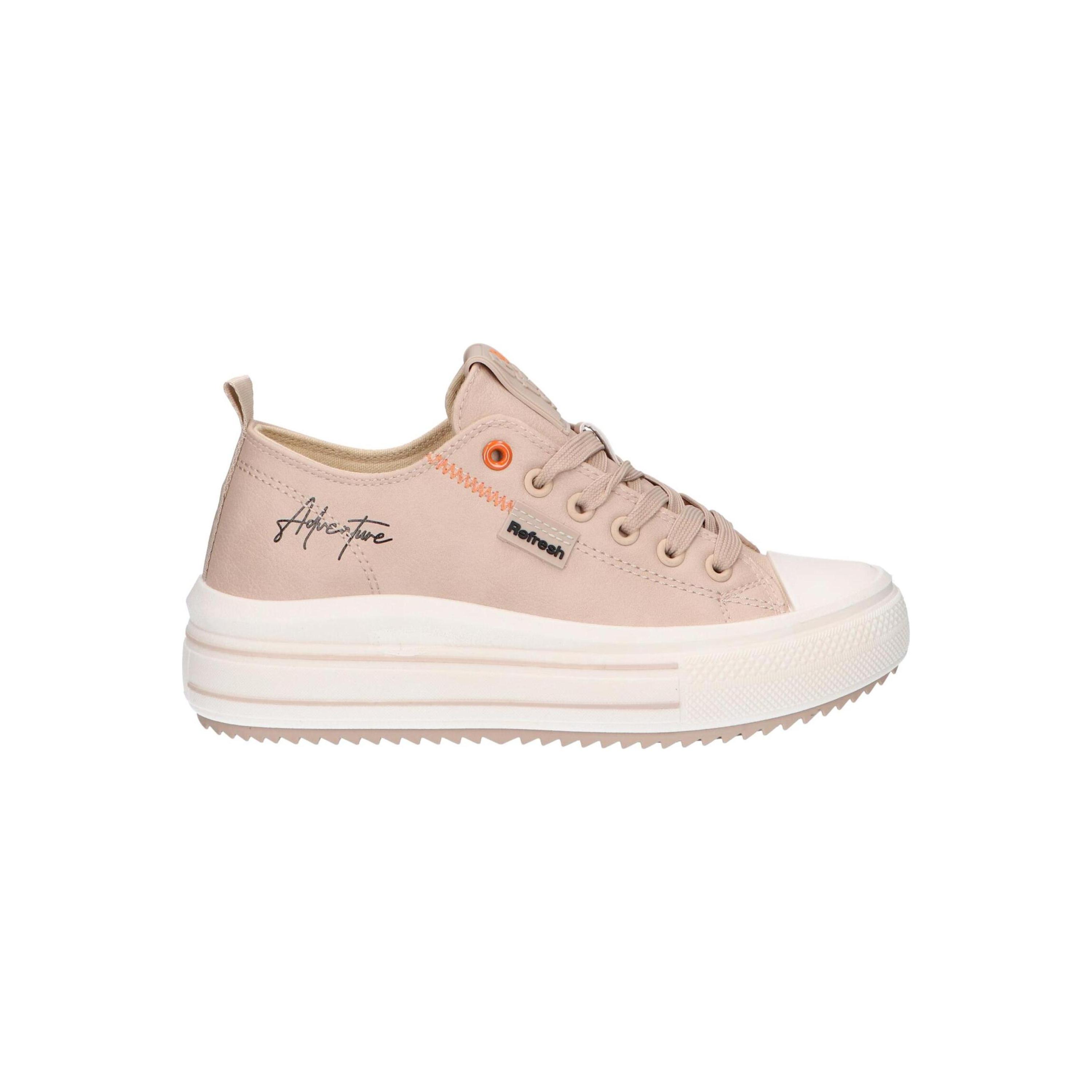 Refresh White Shoes - Women's Lace-up Sneakers in White Synthetic Leather, Textile Lining, Closed Toe, Rubber Sole for Autumn-Winter, Comfortable Women's Footwear for Daily Use, Ideal Versatile Sneakers.